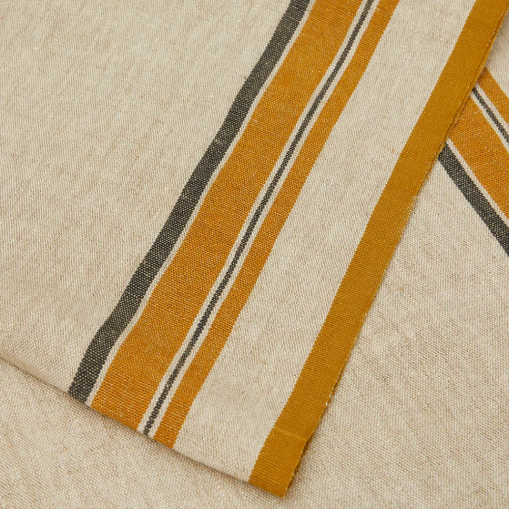 Caravan Place Settings & Linens|Antibes 20x72 Runner in Natural & Mustard