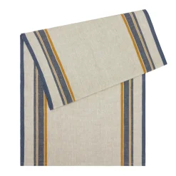 Caravan Place Settings & Linens|Antibes 20x72 Runner in Natural & Blue
