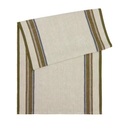 Caravan Place Settings & Linens|Antibes 20x72 Runner in Natural & Green