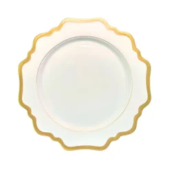 Anna Weatherley Dinnerware|Antique White Dessert in Gold Rim