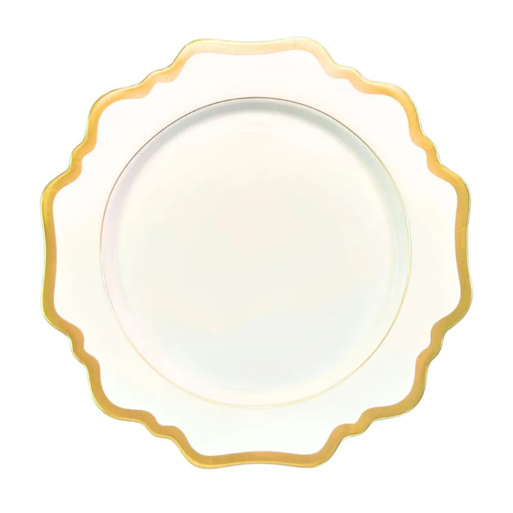 Anna Weatherley Dinnerware|Antique White Dinner in Gold Rim