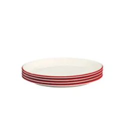 Made In Dinnerware|Appetizer Plates in Red Rim
