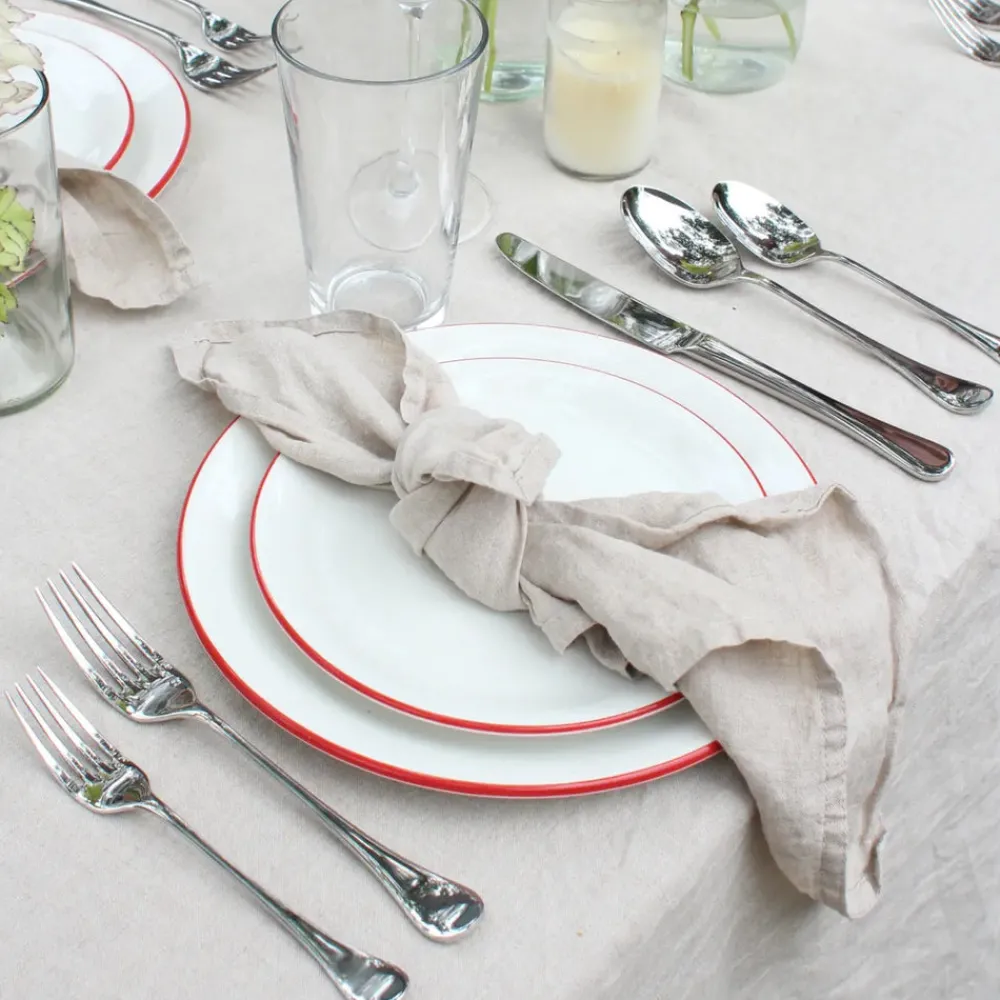 Made In Dinnerware|Appetizer Plates in Red Rim