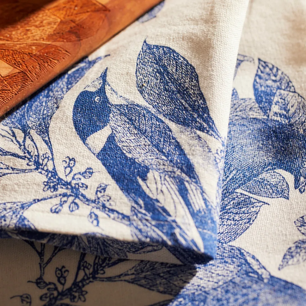 Caskata Place Settings & Linens|Arbor Birds Blue Dinner Napkins