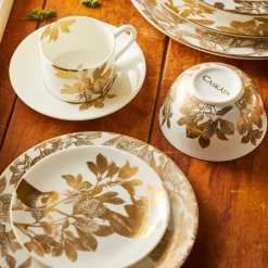 Caskata Dinnerware|Arbor Birds Gold Canape Plates