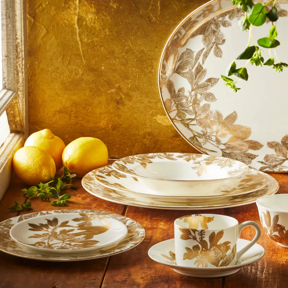 Caskata Dinnerware|Arbor Large Coupe Oval Platter Gold