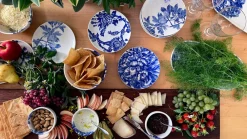 Caskata Dinnerware|Arcadia Canape Plates in Blue, Set of 4