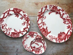 Caskata Dinnerware|Arcadia Crimson Large Oval Rimmed Platter