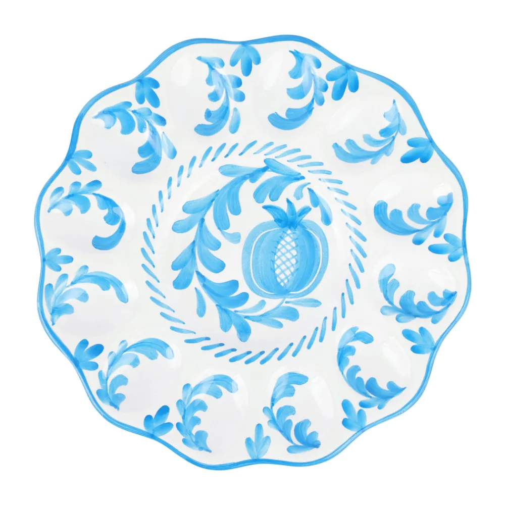 VIETRI Dinnerware|Arezzo Aqua Egg Platter