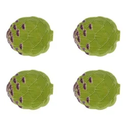 Bordallo Pinheiro Dinnerware|Artichoke Bread Plate in Green, set of 4