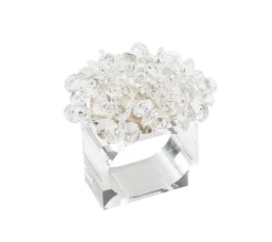 Kim Seybert Place Settings & Linens|Aster Napkin Rings in Crystal, Set of 4
