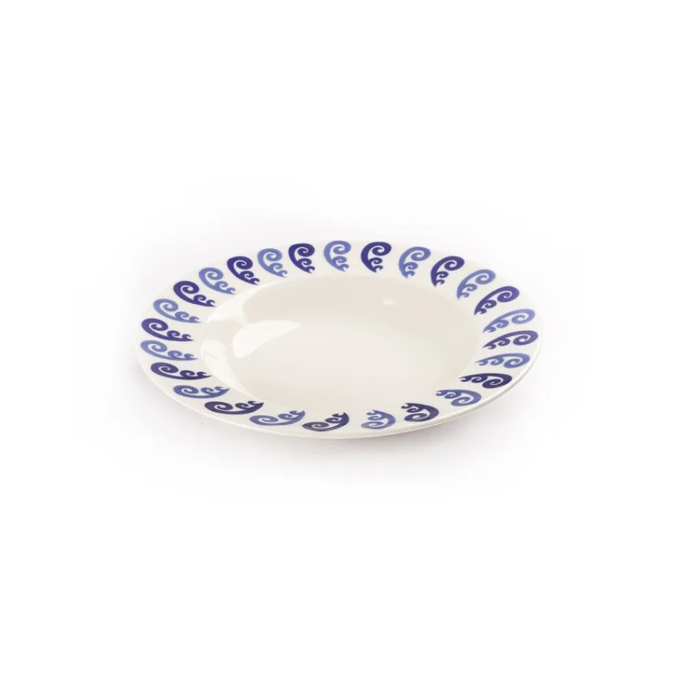 Themis Z Dinnerware|Athenee Two Tone Blue Peacock Soup Plate