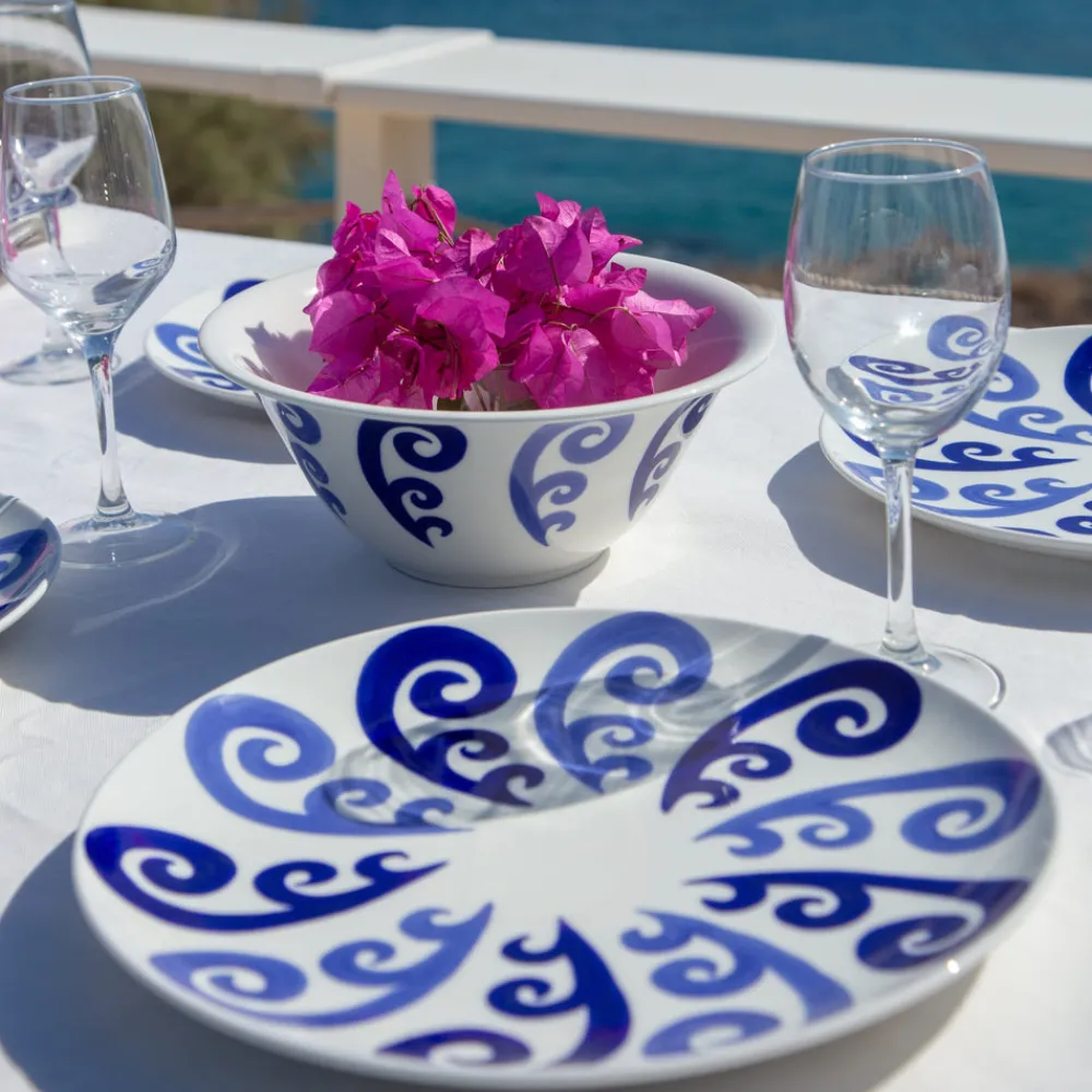Themis Z Dinnerware|Athenee Two Tone Blue Peacock Charger Plate