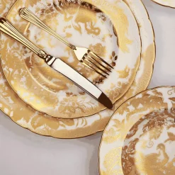 Royal Crown Derby Dinnerware|Aves Dinnerware in Gold
