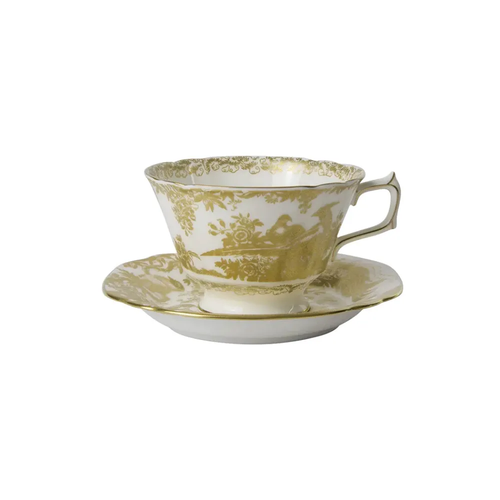 Royal Crown Derby Dinnerware|Aves Gold Tea Cup & Saucer