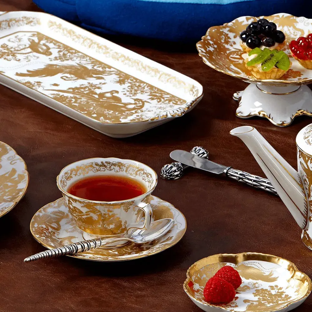 Royal Crown Derby Dinnerware|Aves Gold Tea Cup & Saucer