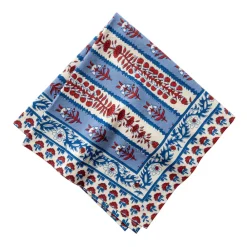 Couleur Nature Place Settings & Linens|Avignon Napkins Red & Blue, Set of 6