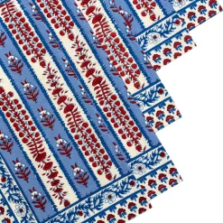 Couleur Nature Place Settings & Linens|Avignon Napkins Red & Blue, Set of 6