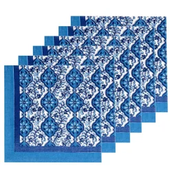 Couleur Nature Place Settings & Linens|Azulejo Blue Napkins, Set of 6