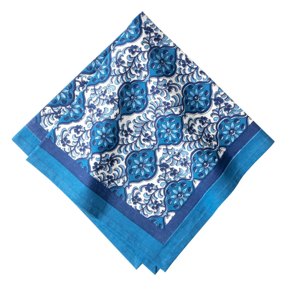 Couleur Nature Place Settings & Linens|Azulejo Blue Napkins, Set of 6