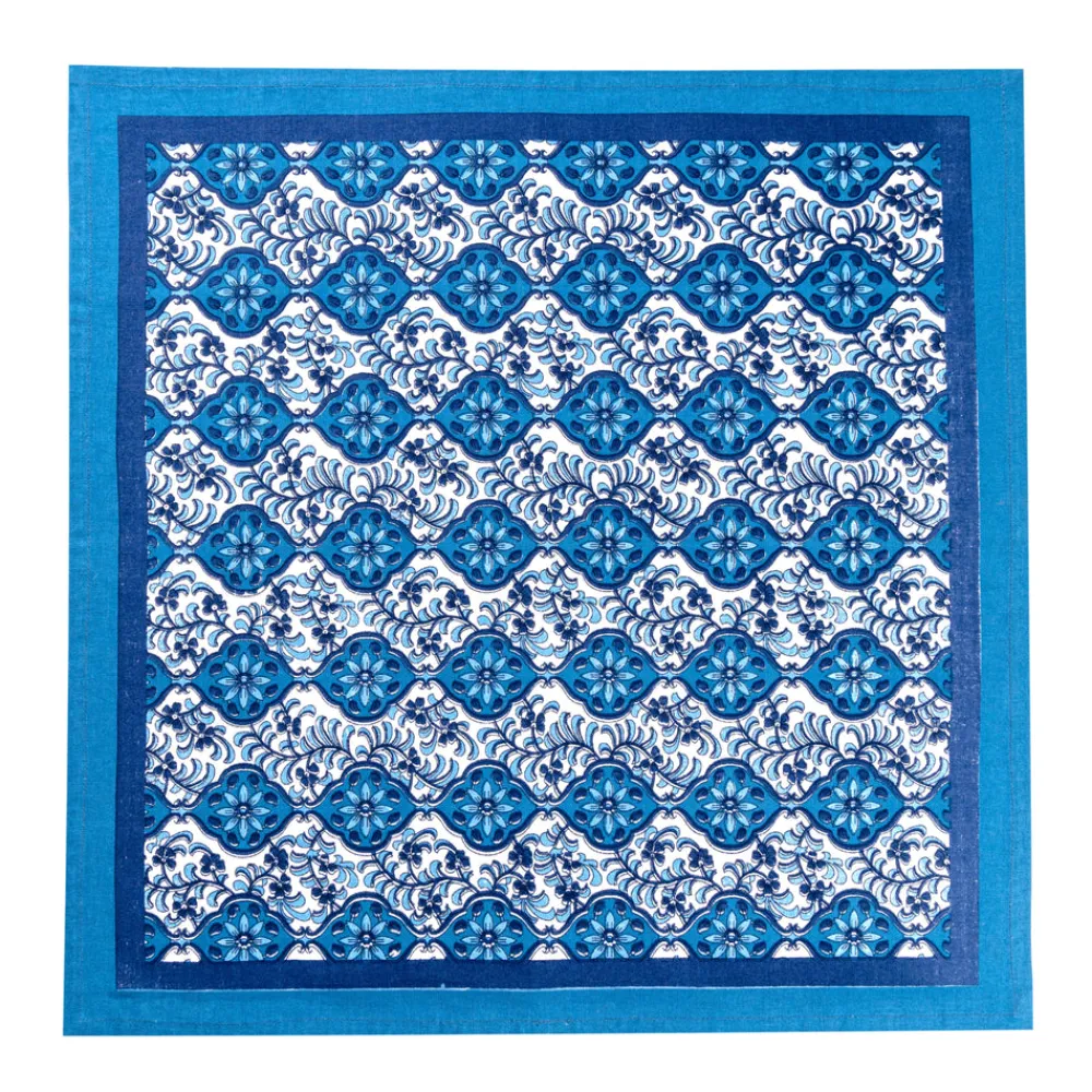 Couleur Nature Place Settings & Linens|Azulejo Blue Napkins, Set of 6