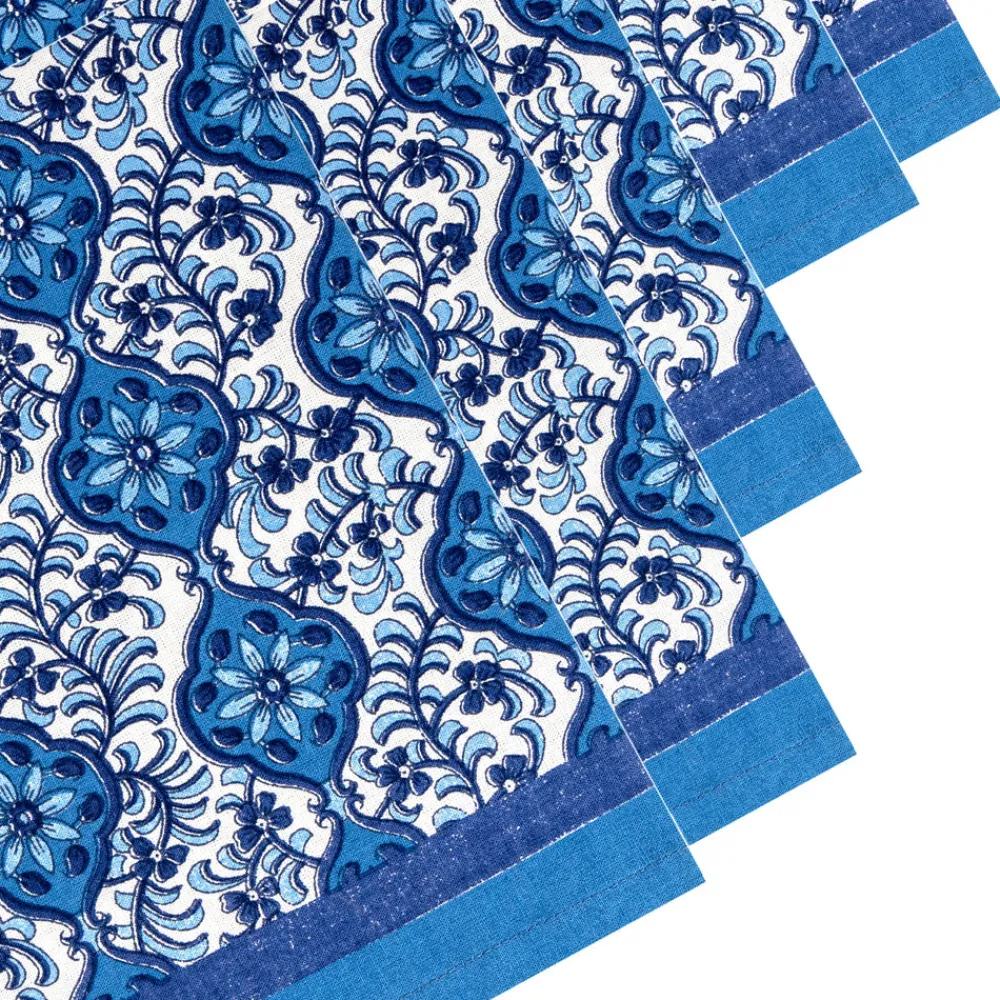 Couleur Nature Place Settings & Linens|Azulejo Blue Napkins, Set of 6