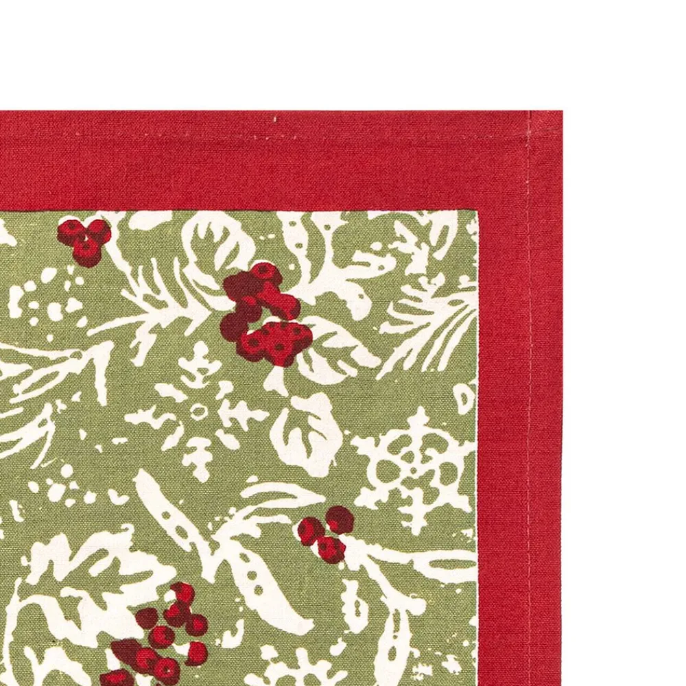 Couleur Nature Place Settings & Linens|Baies de houx Mats in Red & Green, Set of 6