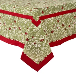 Couleur Nature Place Settings & Linens|Baies de houx Tablecloth in Red & Green