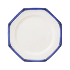 Este Ceramiche Dinnerware|Bamboo Edge Dessert Plates in Blue, Set of 6