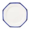 Este Ceramiche Dinnerware|Bamboo Edge Dinner Plates in Blue, Set of 6