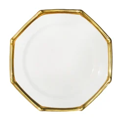 Este Ceramiche Dinnerware|Bamboo Edge Dinner Plates in Gold, Set of 6