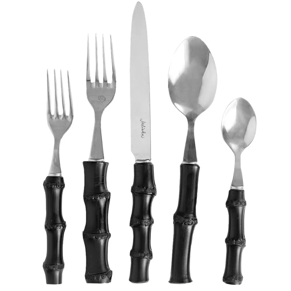 Juliska Flatware|Bamboo 20-Piece Place Setting in Black