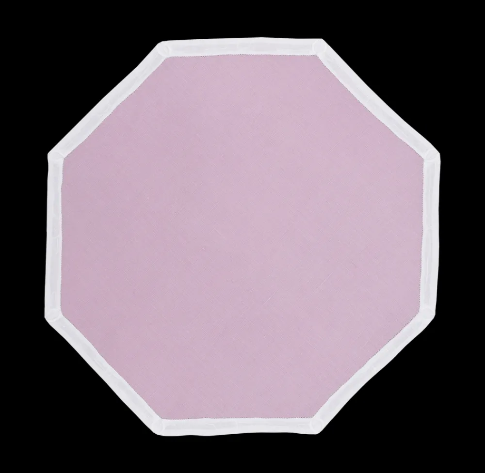 Elizabeth Lake Place Settings & Linens|Bamboo Placemat in Lilac & White, Set of 2