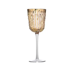 Kim Seybert Glassware|Bamboo Wine Glass in Gold, Set of 4