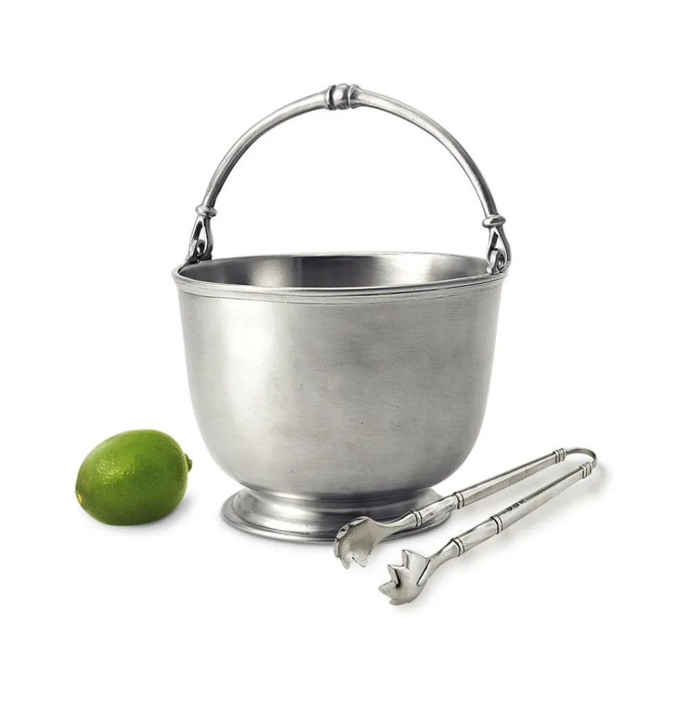 Match Bar|Silver|Bar Ice Bucket with Tongs Set, Set of 2