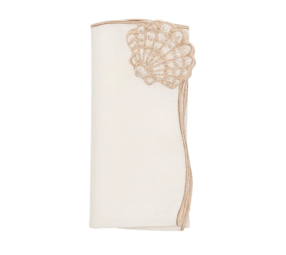 Kim Seybert Place Settings & Linens|Beachcomber Napkin in White & Natural, Set of 4