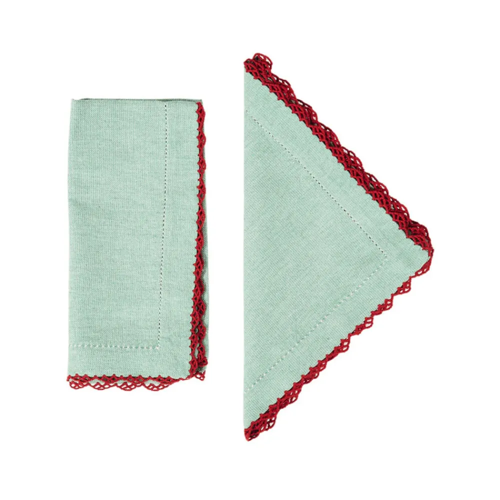 Cabana Place Settings & Linens|Beatrice Napkins in Mint, Set of 2