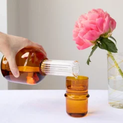 Issy Granger Glassware|Bedside Carafe & Tumbler in Amber