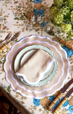 Loulou La Dune Place Settings & Linens|Beige Dahlia Tablecloth