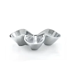 Nambe Dinnerware|Bella Triple Condiment Server