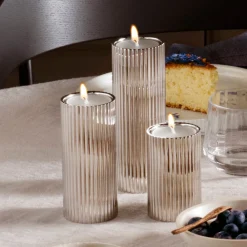 Georg Jensen Candles|Bernadotte Tealight & Candleholder Set, Set of 3