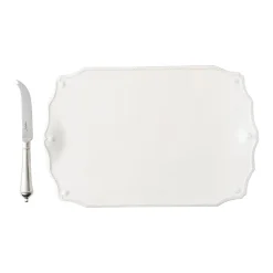 Juliska Dinnerware|Berry & Thread 15" Serving Board with Knife in Whitewash