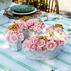 Juliska Dinnerware|Berry & Thread Petite Parterre Garden Half Circle Vase, Set of 2 in Whitewash