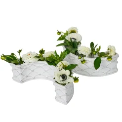 Juliska Dinnerware|Berry & Thread Petite Parterre Garden Half Circle Vase, Set of 2 in Whitewash