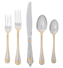 Juliska Flatware|Berry & Thread 20-Piece Place Setting in Polished with Gold