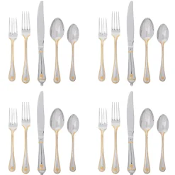 Juliska Flatware|Berry & Thread 20-Piece Place Setting in Polished with Gold