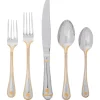 Juliska Flatware|Berry & Thread 20-Piece Place Setting in Bright Satin with Gold