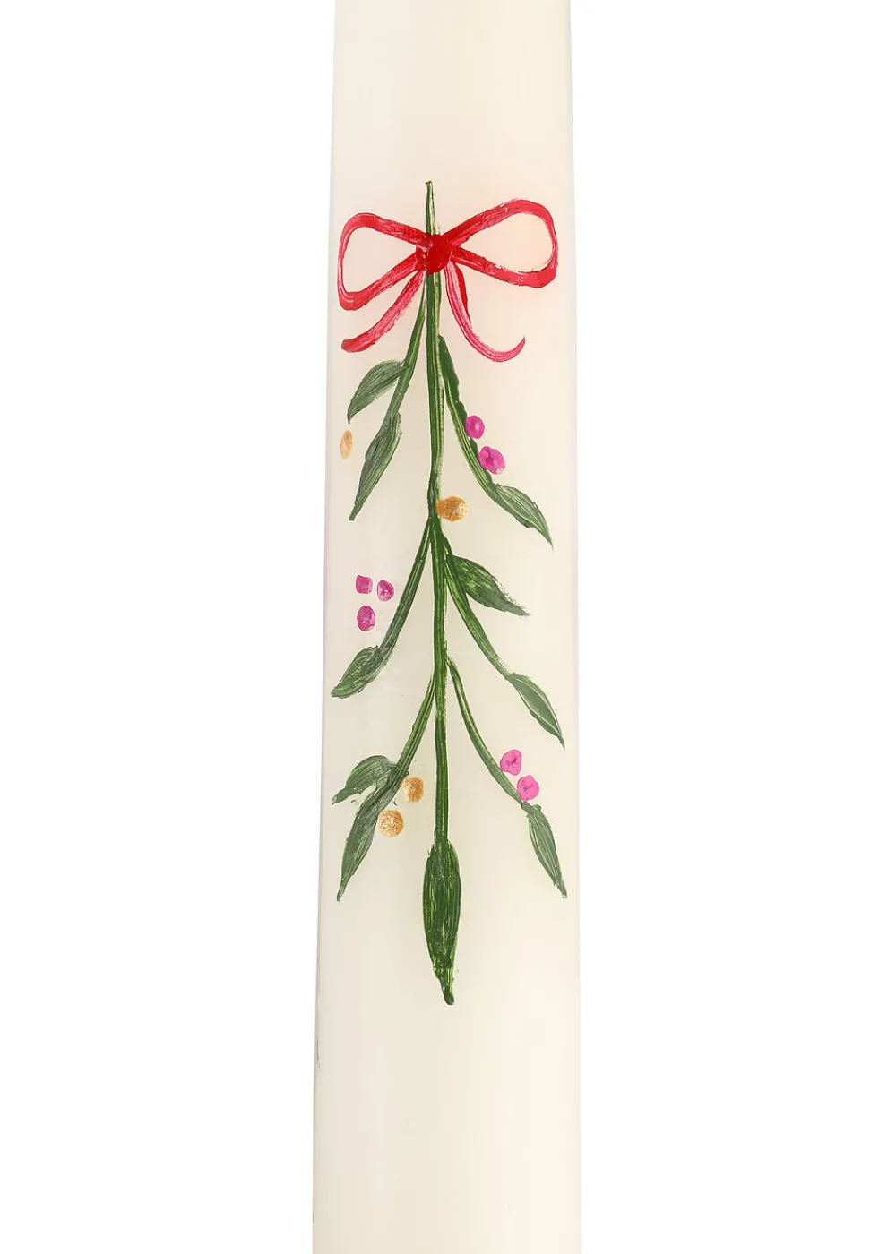 MJ Tablescapes Candles|Berry Kissed Mistletoe Taper Candles, Set of 2