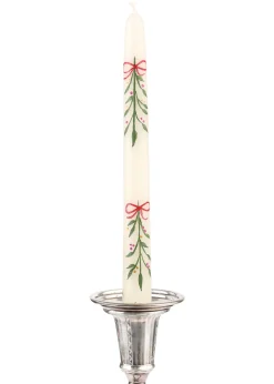 MJ Tablescapes Candles|Berry Kissed Mistletoe Taper Candles, Set of 2