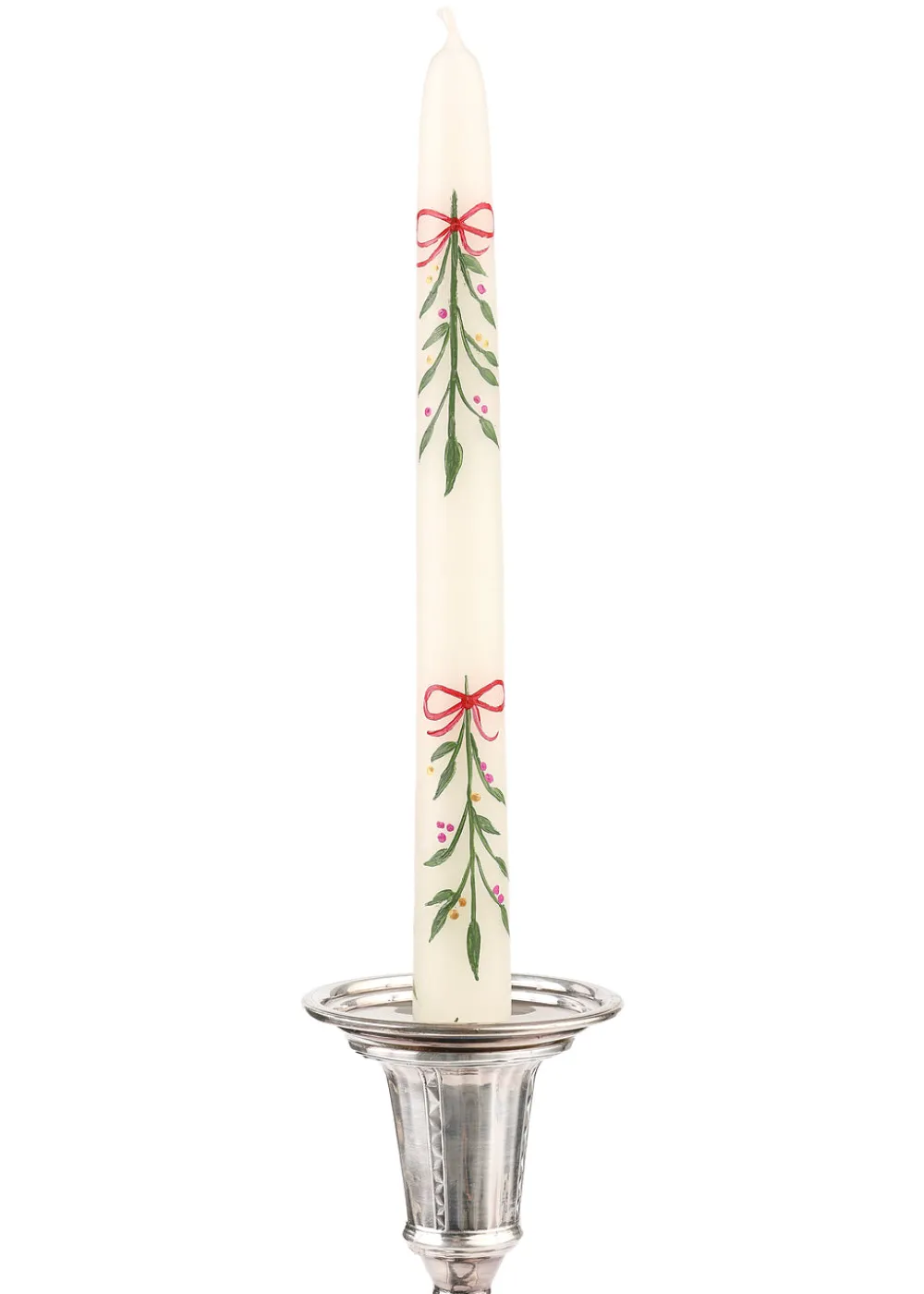 MJ Tablescapes Candles|Berry Kissed Mistletoe Taper Candles, Set of 2